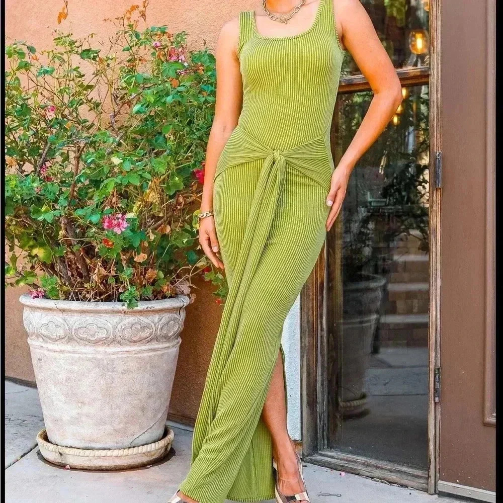 Bella Self Tie Maxi Dress
